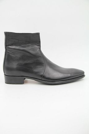 بوت / نیم بوت مشکی مردانه چرم خالص VİYA - کد 338930859