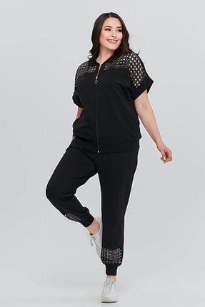 ست گرمکن سایز بزرگ مشکی زنانه رگولار Genel Markalar - کد 817643046