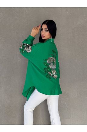کیمونو و کافتان سبز زنانه کتان Neomod - کد 856901578