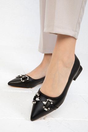 کفش پاشنه بلند کلاسیک مشکی زنانه چرم مصنوعی SOHO - کد 858323466