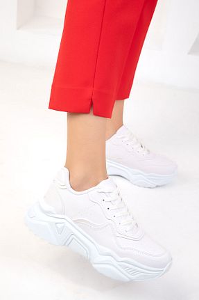 کفش اسنیکر سفید زنانه بند دار SOHO - کد 857867260