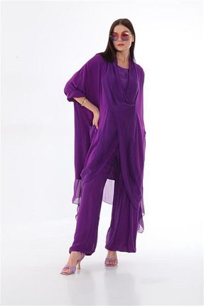 کیمونو و کافتان بنفش زنانه ویسکون Bohem Stil - کد 751107170