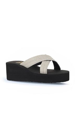 دمپائی طلائی زنانه چرم خالص Bueno Shoes - کد 847199862