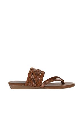 دمپائی قهوه ای زنانه چرم خالص Bueno Shoes - کد 680110665