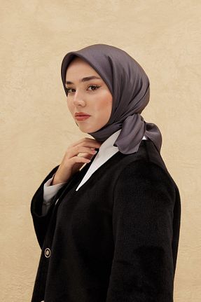 روسری طوسی پلی استر Silk Home - کد 802456020