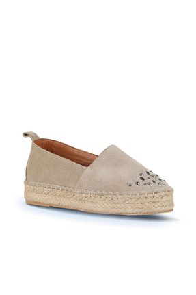 کفش اسپادریل بژ زنانه چرم خالص Bueno Shoes - کد 850802984