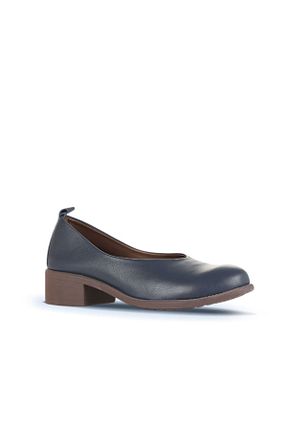 کفش پاشنه بلند کلاسیک سرمه ای زنانه چرم Bueno Shoes - کد 860103833