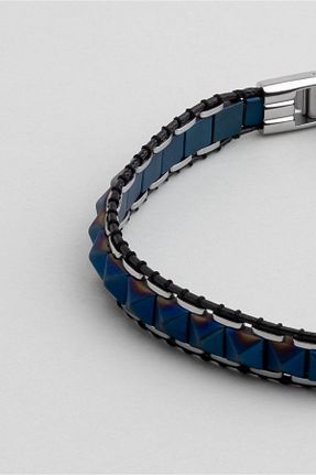 دستبند استیل (فولاد) سرمه ای مردانه استیل (فولاد) So Chic - کد 835006151
