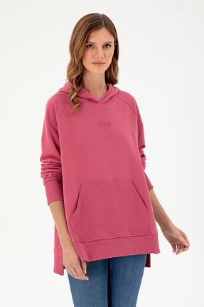 سوئیشرت صورتی زنانه ساده U.S. Polo Assn. - کد 860867196