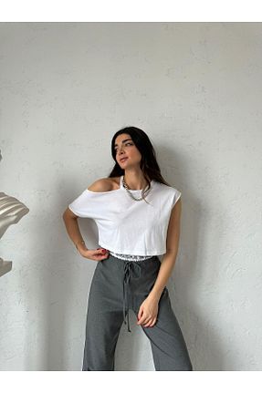 تیشرت سفید زنانه رگولار Bade Butik - کد 859093818