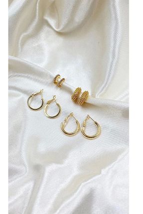 گوشواره جواهر طلائی زیرکن Eylülün Takısı - کد 803910905