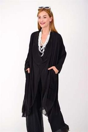 ست بالاتنه و پائین تنه مشکی زنانه بافتنی Bohem Stil - کد 775244989