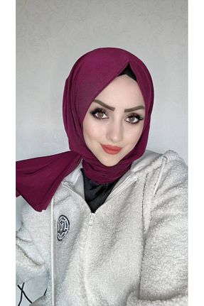 شال زرشکی زنانه پلی ساتن BAV Butik Ayvitrin - کد 860875325