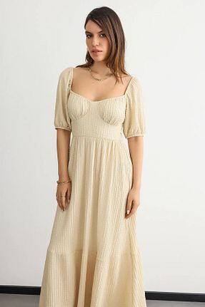 لباس بژ زنانه بافت Hiccup - کد 854529348