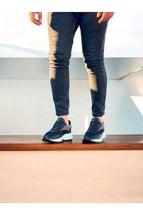 کفش اسنیکر مشکی مردانه چرم اصل ByItallanoshoes - کد 860900968