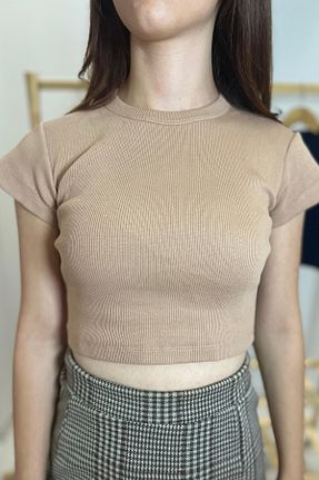 بلوز بژ زنانه ساده ER RE - کد 846046671
