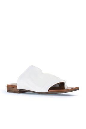 دمپائی سفید زنانه چرم خالص Bueno Shoes - کد 851595715