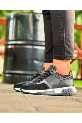 کفش اسنیکر مشکی مردانه چرم اصل ByItallanoshoes - کد 834216446