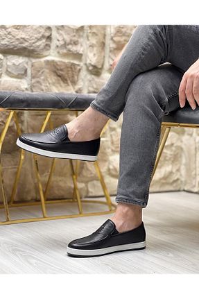 کفش کژوال مشکی مردانه چرم خالص ByItallanoshoes - کد 682993329