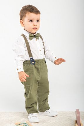 ست بالاتنه و پائین تنه خاکی بچه گانه بافتنی Mai Perla - کد 860932671
