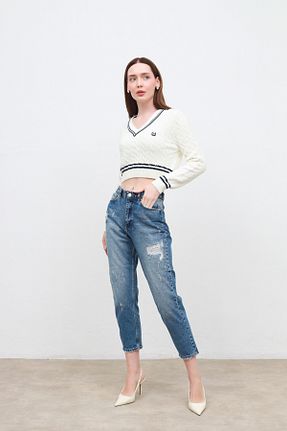 شلوار جین آبی زنانه پاچه تنگ Özlem Yıldız - کد 860927357