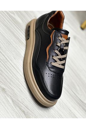 کفش اسنیکر مشکی مردانه چرم اصل ByItallanoshoes - کد 817718148