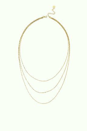 گردنبند نقره طلائی زنانه 925 عیار JesWellis - کد 860940368