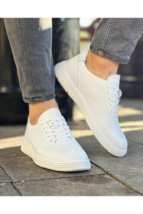 کفش اسنیکر سفید مردانه چرم اصل ByItallanoshoes - کد 762372946