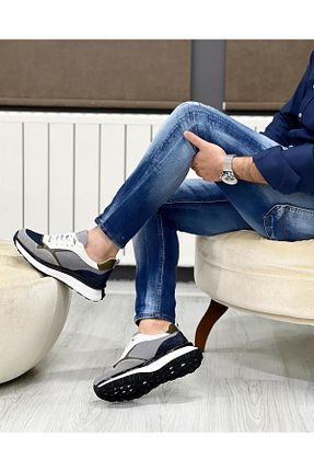 کفش اسنیکر طوسی مردانه چرم اصل ByItallanoshoes - کد 765427528