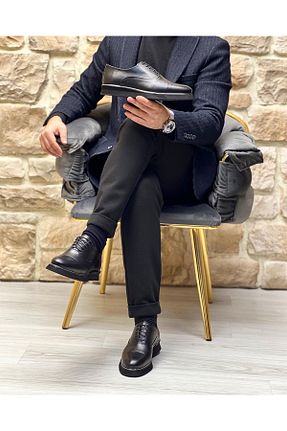 کفش کژوال مشکی مردانه چرم خالص ByItallanoshoes - کد 638190911