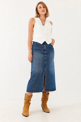 دامن آبی زنانه جین Butik - کد 860976930