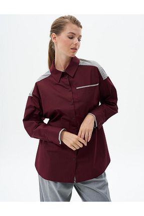 پیراهن حجاب زرشکی زنانه رگولار Kayra - کد 859852114