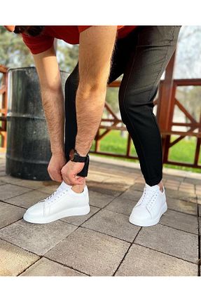 کفش اسنیکر سفید مردانه چرم اصل ByItallanoshoes - کد 762372894