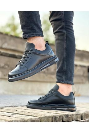 کفش اسنیکر مشکی مردانه چرم اصل ByItallanoshoes - کد 771062782