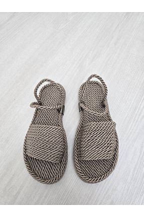 صندل طوسی زنانه پاشنه تخت butik prd - کد 861000333