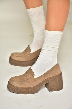 کفش پاشنه بلند کلاسیک قهوه ای زنانه جیر Fox Shoes - کد 861004414