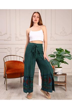 شلوار سبز زنانه پارچه Bohem Stil - کد 470313132
