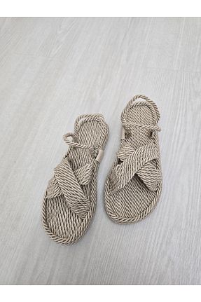 صندل بژ زنانه پاشنه تخت butik prd - کد 861001979