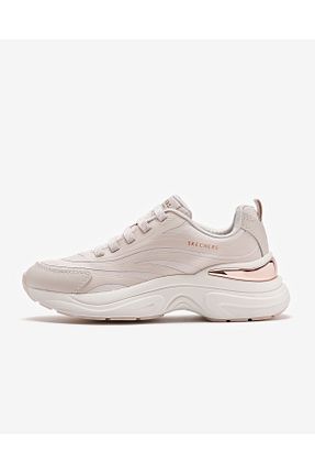 کفش اسنیکر بژ زنانه بند دار Skechers - کد 806480931