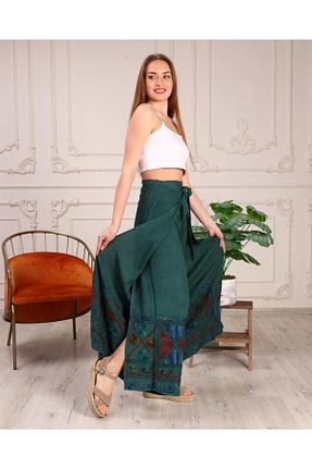 شلوار سبز زنانه پارچه Bohem Stil - کد 470313132