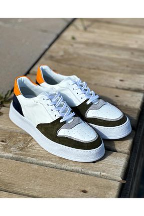 کفش اسنیکر سفید مردانه چرم اصل ByItallanoshoes - کد 846983280