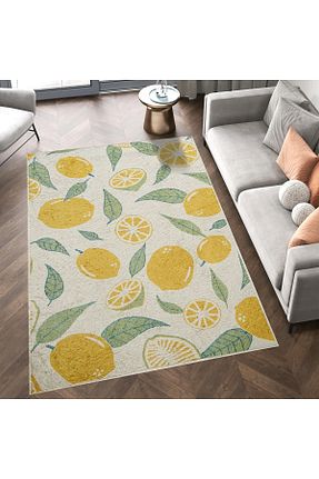 فرش زرد قابل شستشو Rugs Modern Halı - کد 860990927