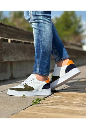 کفش اسنیکر سفید مردانه چرم اصل ByItallanoshoes - کد 846983280