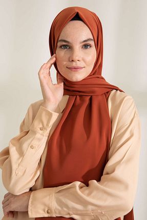 شال قهوه ای زنانه Medine İpeği PURESCARFS - کد 849617759