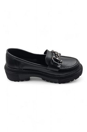 کفش لوفر مشکی زنانه چرم مصنوعی Melen Shoes - کد 704821876