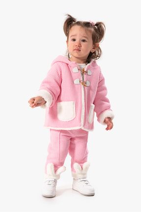 ست نوزادی صورتی بچه گانه پنبه ای Jikko Baby - کد 858575382