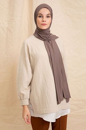 شال قهوه ای زنانه پنبه ای PURESCARFS - کد 849768512