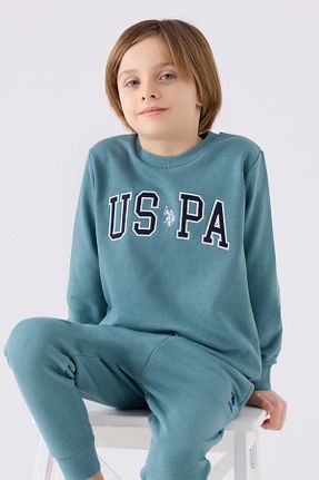 ست بالاتنه و پائین تنه سبز بچه گانه بافت U.S. Polo Assn. - کد 861039213