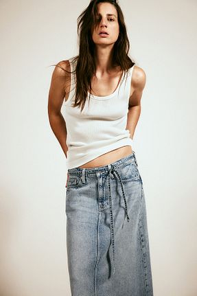 دامن آبی زنانه جین H&M - کد 861031598
