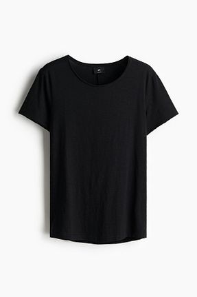 تیشرت مشکی مردانه یقه هفت H&M - کد 861031584